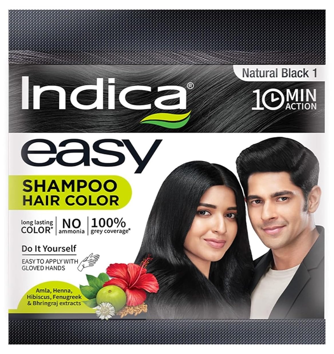 Indica Easy Shampoo Hair Color 18ml Black-1 [12x12] (NPR 50)