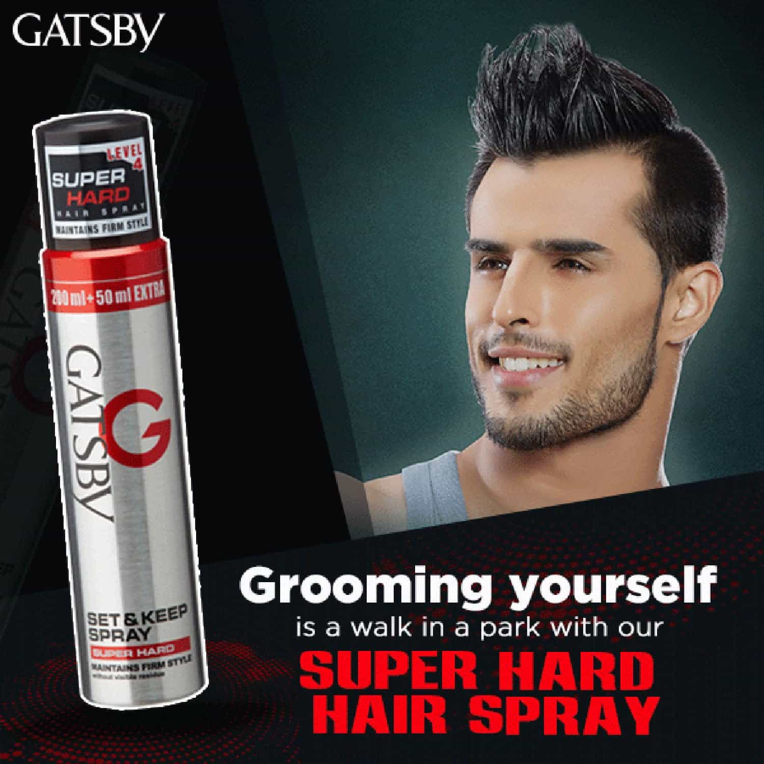 Gatsby Set & Keep Spray 250ml Super Hard (Silver) [1X6X12] 6